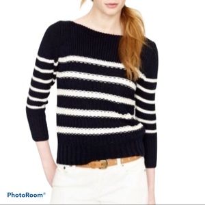 J.Crew striped chunky knit cotton sweater size M